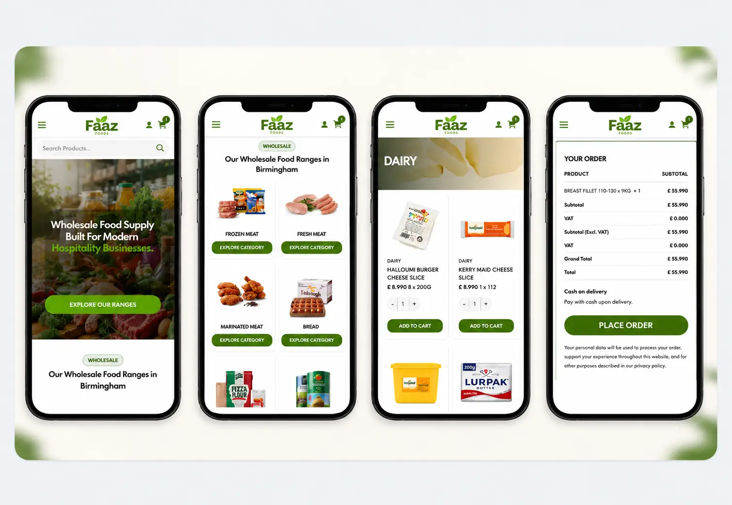 Faaz Foods — Mobile ordering for trade customers