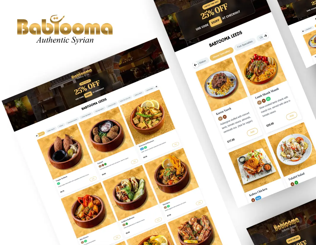 Bab Tooma — Online menu design