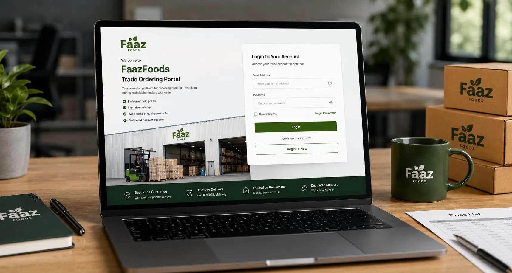 Faaz Foods — Trade ordering portal
